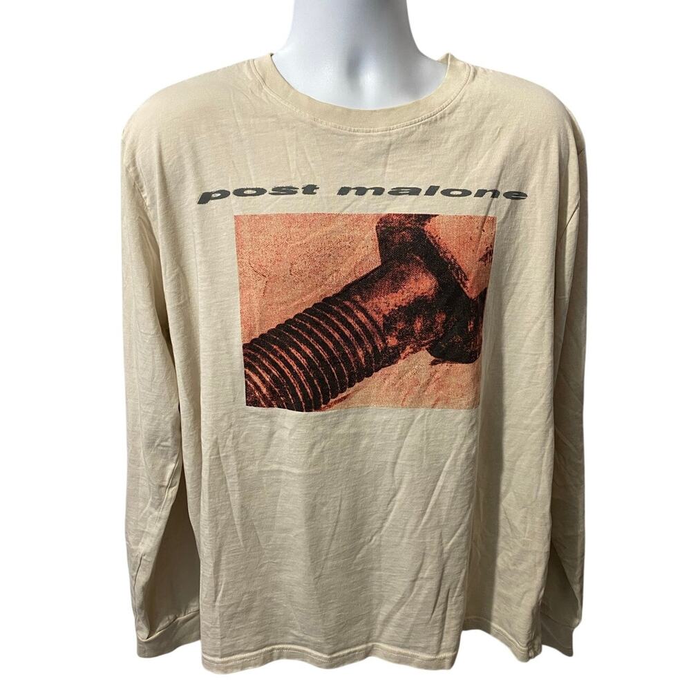 POST MALONE POSTY CO SHIRT — Bolt Logo Long Sleeve Graphic Tee Men's XL